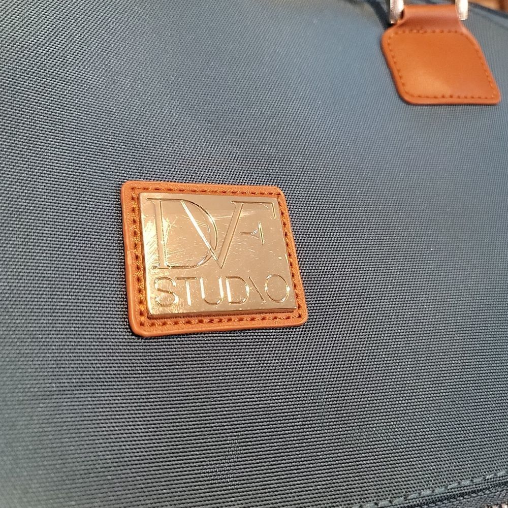 DVF Diane Von Furstenberg padded nylon large weekend tote luggage bag with strap - Picture 5 of 12